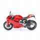 Ducati 1199 Panigale motorkerékpár modell, 1:12, piros, mozgó elemekkel, méretek 9x17x6cm