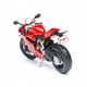 Ducati 1199 Panigale motorkerékpár modell, 1:12, piros, mozgó elemekkel, méretek 9x17x6cm