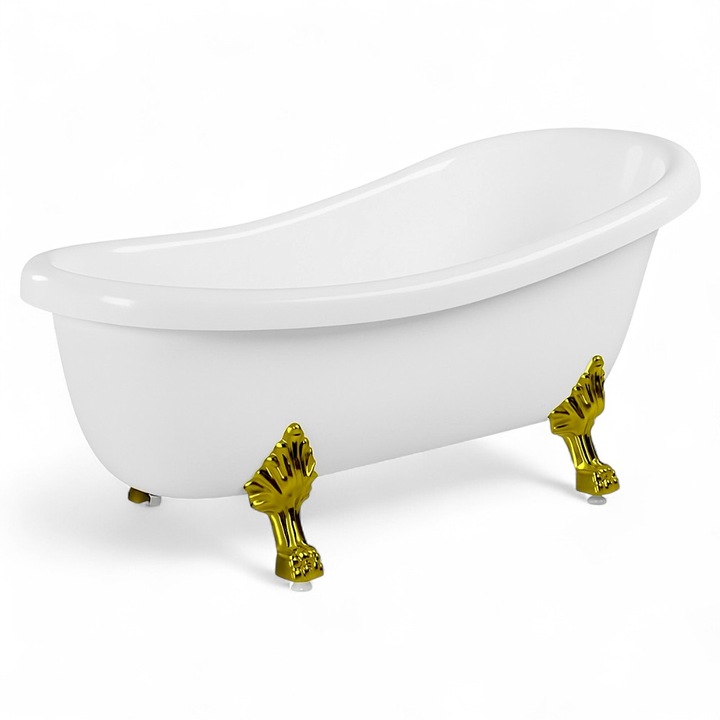 Cada baie, freestanding, Victoria Tempo Line, 170 x 80 cm, acril, ornamente auriu