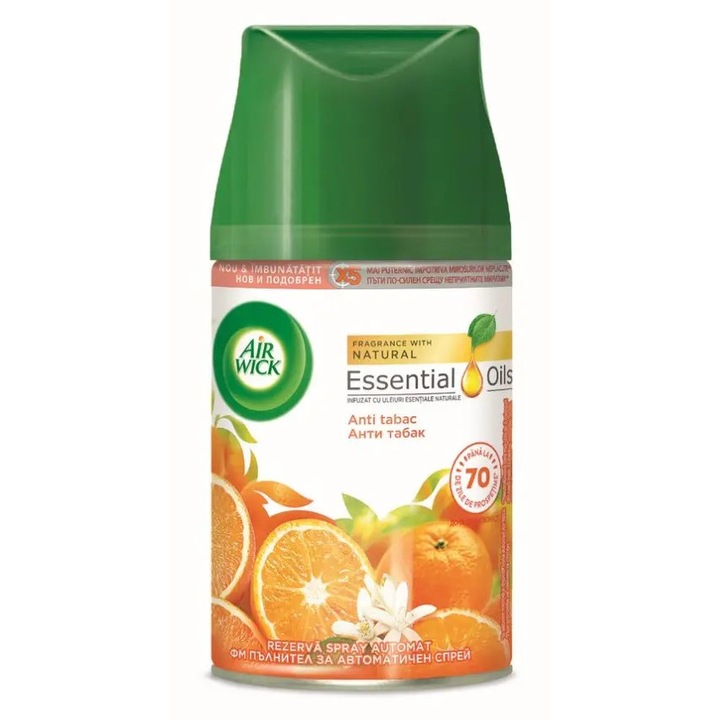 Rezerva odorizant automat de camera, Air Wick Anti-Tabac, 250ml