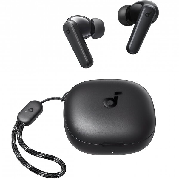 Casti TWS Anker R50i, tip butoni, utilizare multimedia, Bluetooth 5.3, 2 x mic, durata baterie pana la 30 ore, IPX5, negru