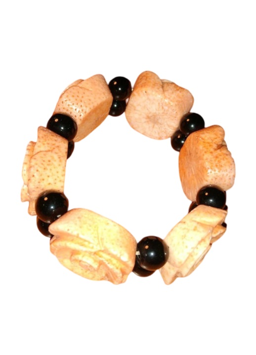 Bratara din praf de coral, portocaliu, pe elastic