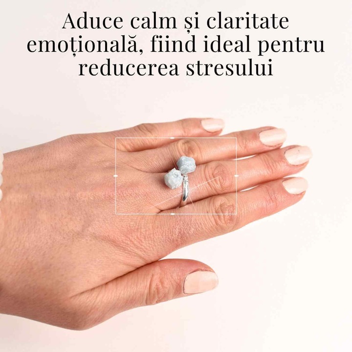 CraftMystic állítható gyűrű dupla akvamarinnal, ezüst, állítható méret 54-60, kő 6-8 mm