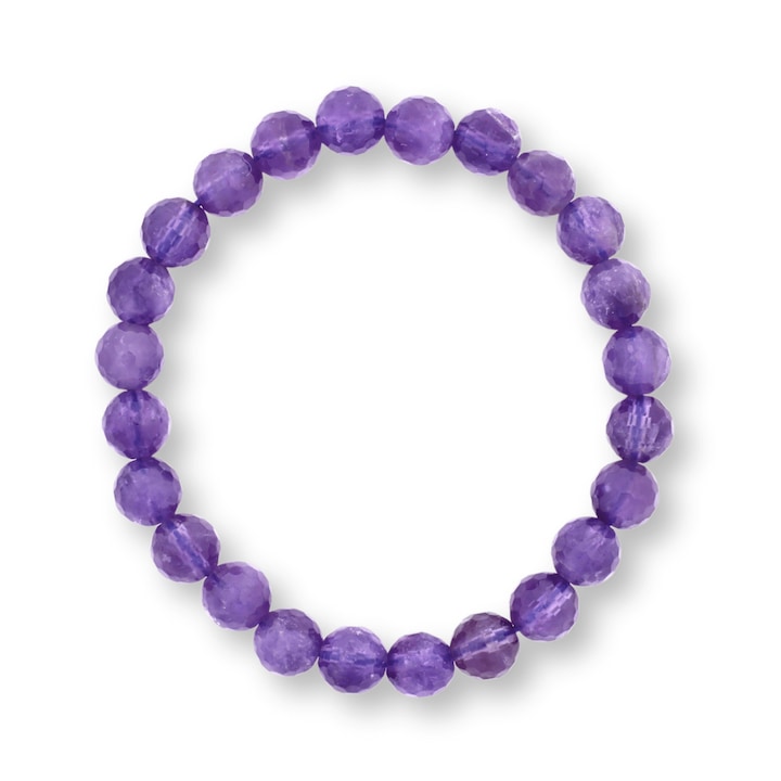 Női karkötő, CraftMystic, csiszolt ametiszt, 8mm, többszínű, 15x17cm
