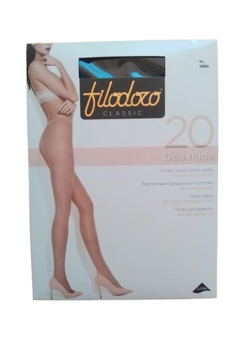 Dres Filodoro Dea Nude, Lycra 20 den, Negru, 4-L
