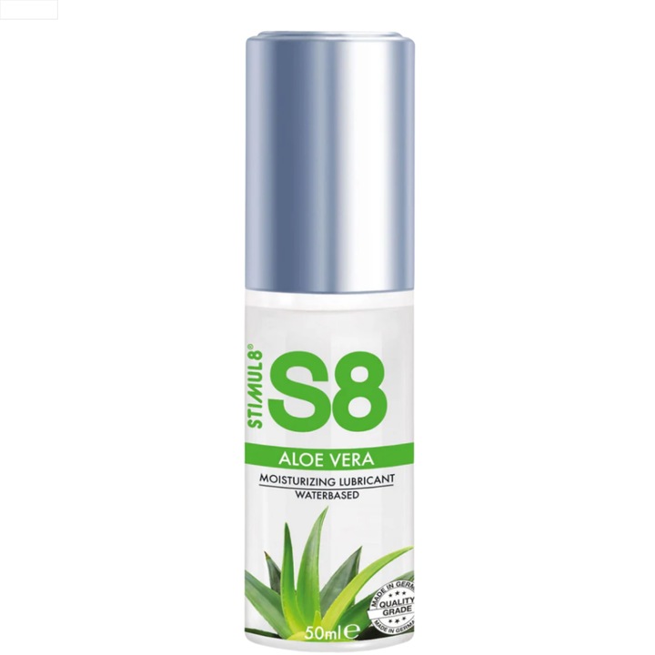 S8 Aloe Vera hidratáló síkosító, vízbázisú, nyugtató és hipoallergén, 50ml – Ideális érzékeny bőrre és természetes érintkezésre