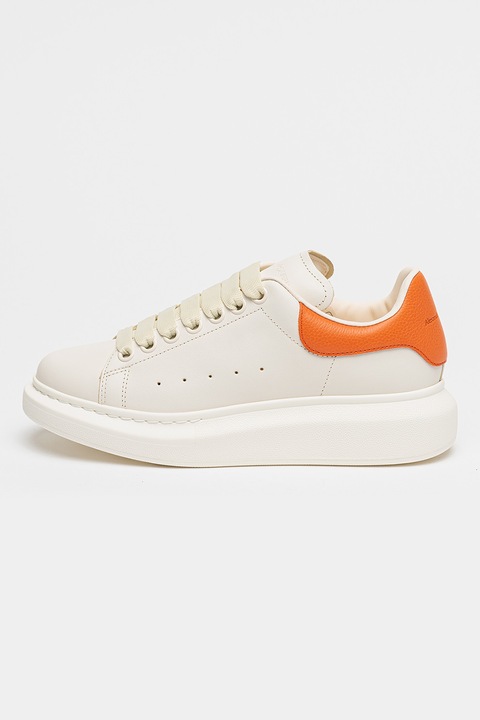 Alexander Mcqueen, Pantofi sport wedge de piele, Portocaliu/Alb murdar