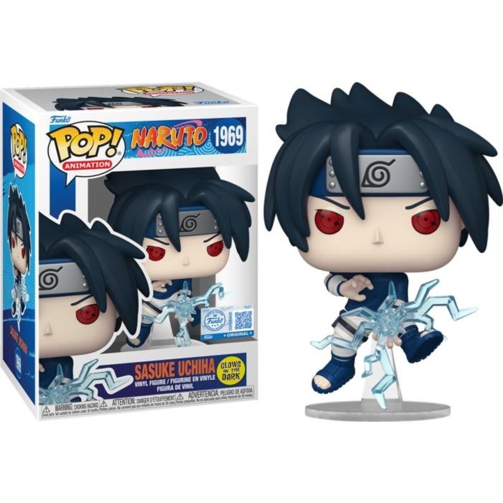 Funko POP! Naruto Shippuden - Sasuke Uchiha GITD #1969, Sötétben világító hatású, PVC, 10x15cm