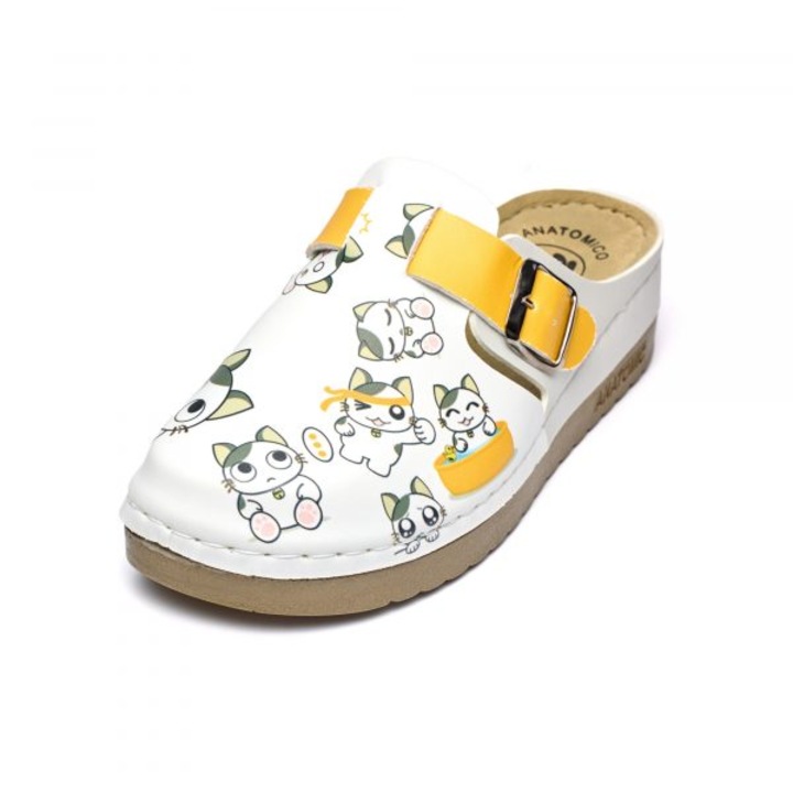 Дамско сабо 154265, Бял/Жълт, 37