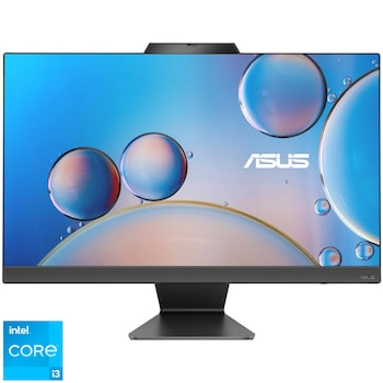 Sistem All-in-One ASUS ExpertCenter E3402WVAK cu procesor Intel Core i3 1315U pana la 4.5GHz, 23.8'', Full HD, 8GB DDR5 RAM, 256GB SSD, Intel UHD, No OS, Black