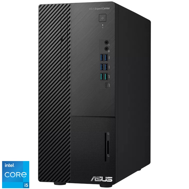 Desktops PC ASUS Mini Tower ExpertCenter D9 D900MD cu procesor Intel® Core™ i5-12500 pana la 4.6GHz, 8GB DDR5 RAM, 512GB SSD, Intel UHD Graphics, No OS, Black