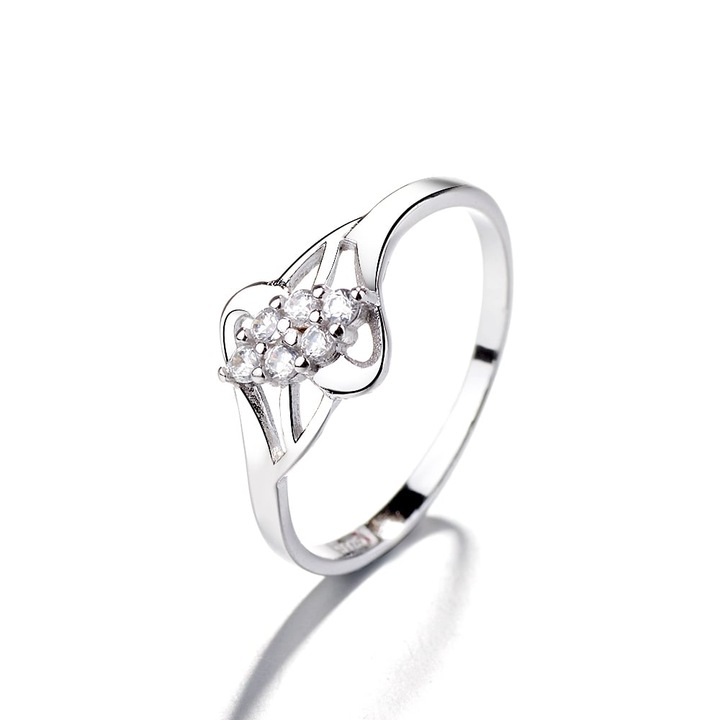 Inel argint 925, JW1386, model elegant cu pietre, placat cu rodiu (Marime: 5)