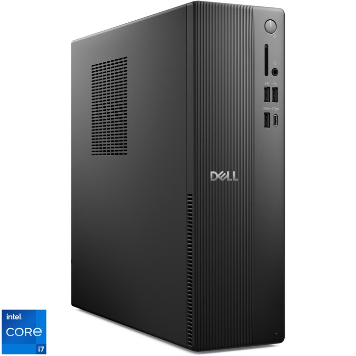 Настолен компютър Dell Slim ECS1250, Intel® Core™ i7-14700, 16GB DDR5 RAM, 512GB SSD, Intel UHD Graphics, Windows 11 Pro, Black
