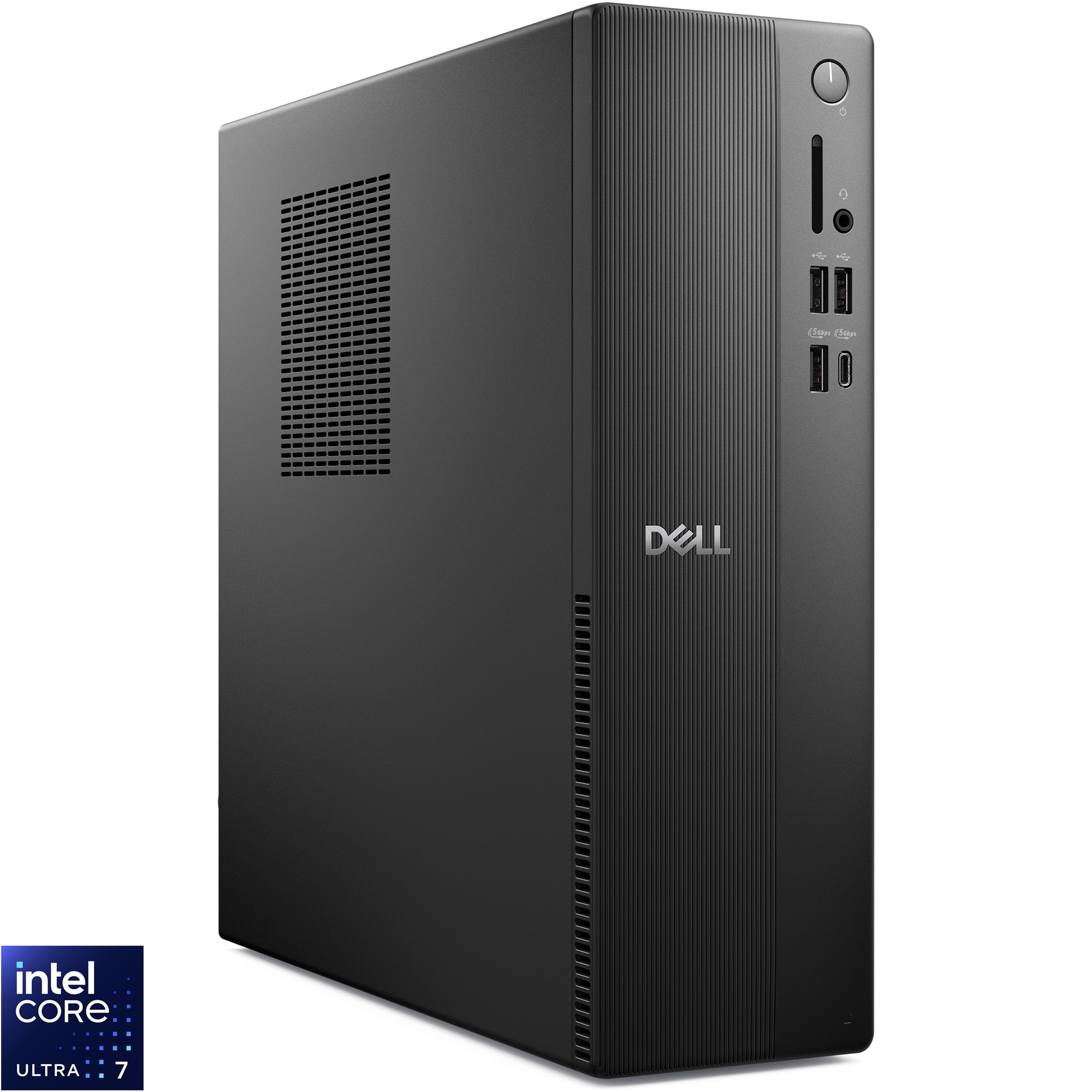Sistem Desktop PC Dell Slim ECS1250 cu procesor Intel® Core™ Ultra 7 265 pana la 5.3GHz, 16GB DDR5 RAM, 1TB SSD, Intel Graphics, Windows 11 Pro, Black