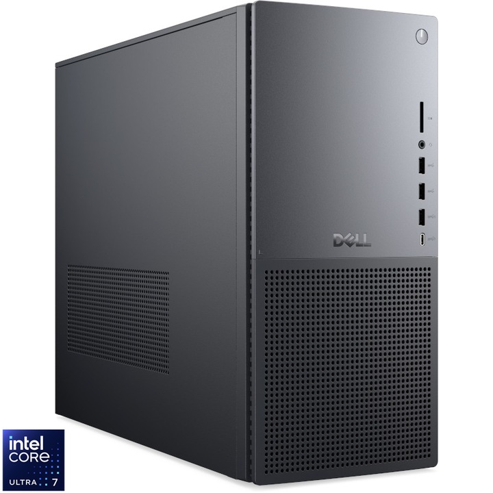 Настолен компютър Dell Tower Plus EBT2250, Intel® Core™ Ultra 7 265, 16GB DDR5 RAM, 1TB SSD, NVIDIA GeForce RTX 4060Ti 8GB GDDR7, Windows 11 Pro, Graphite