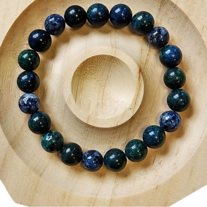 Bratara lucrata manual din jasp petrol 6mm