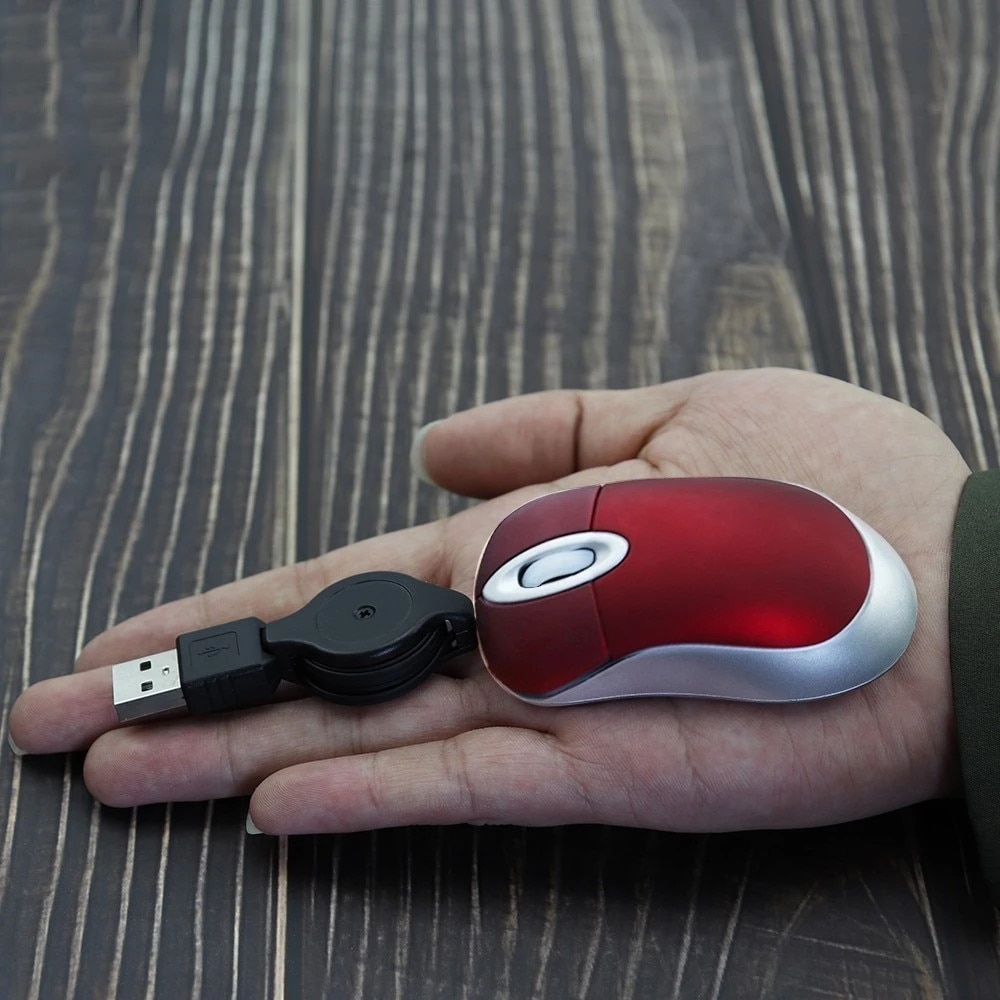 Mini Mouse, ORBER, Mouse cu fir, Portabil, cablu retractabil, port USB ...