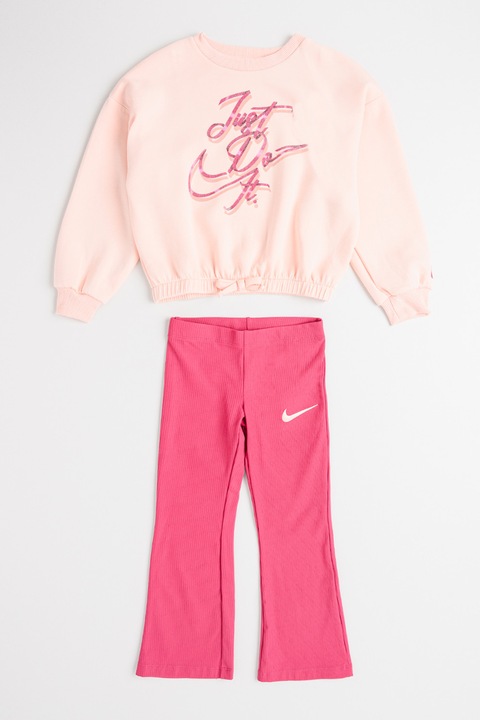 Nike, Спортен екип Swoosh с лого, Фуксия/Розова сьомга