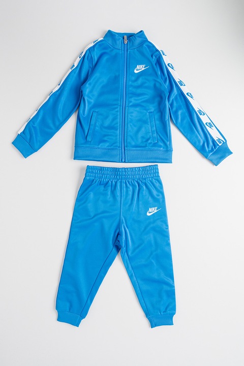 Nike, Trening cu logo si tehnologie Dri-Fit, Alb/Albastru