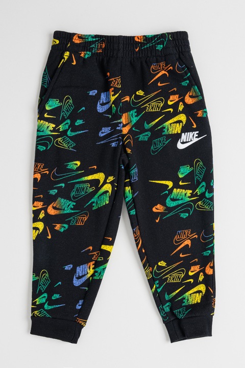 Nike, Logós pamuttartalmú szabadidőnadrág, Zöld/Fekete/Sárga