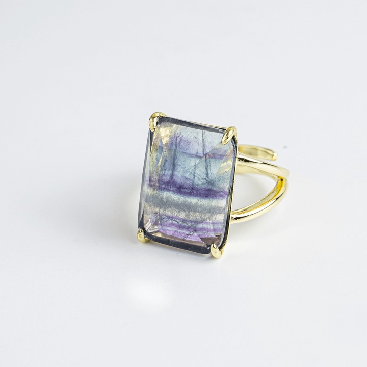 Claritate si Protectie – Inel cu Fluorit Natural si Energie Mentala