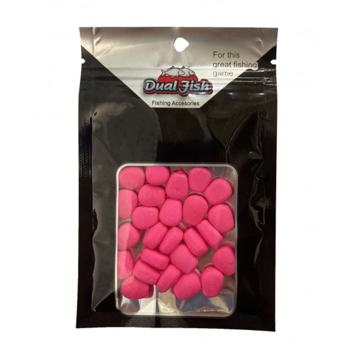 Úszó szilikon kukorica, hozzáadott ízesítéssel, horgászathoz, fluoreszkáló rózsaszín szín, Dual Fish
