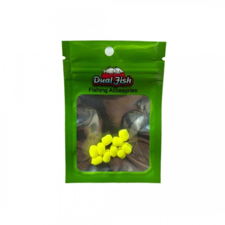 Dupla szivacs, 6 mm, fluo sárga, Dual Fish