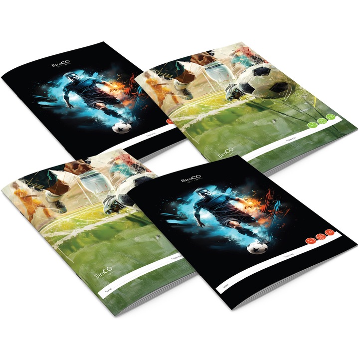 Caiet BiroCO A5 60 File Dictando Model Fotbal 4Buc/Set