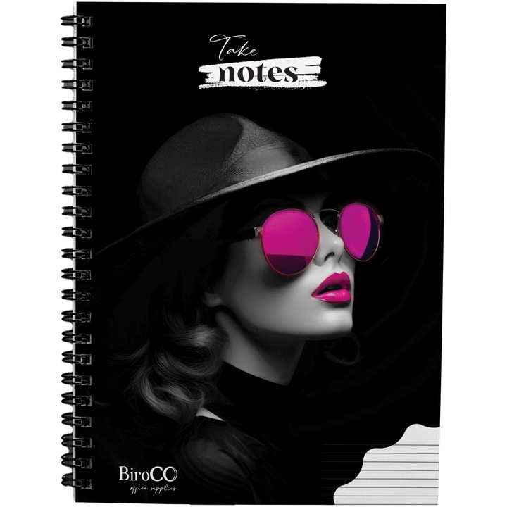 BiroCO A4 spirálfüzet, 80 lap, Dictando Hat modell, 4 db/szett