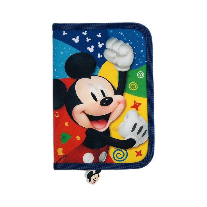 Несесер за моливи с 1 цип и 2 капака Мики, 21 x 14 x 3,5 см