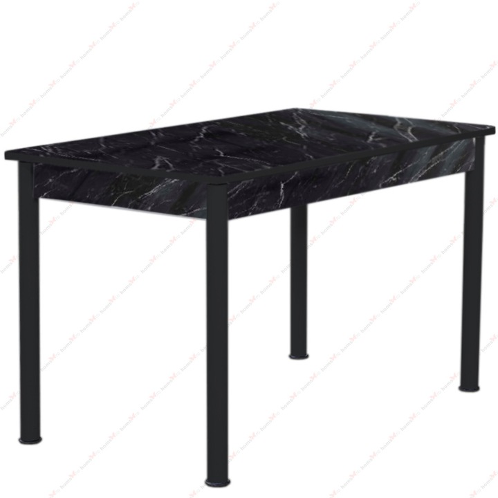Masa bucatarie Homs Bella, negru marmorat, 120x70x75cm