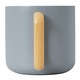 Cana Bremen Rustic Trip, inox, pereti dubli, gri mat la exterior, argintie la interior, maner din lemn, capacitate 350 ml, dimensiuni Ø8, 5 x 8 cm