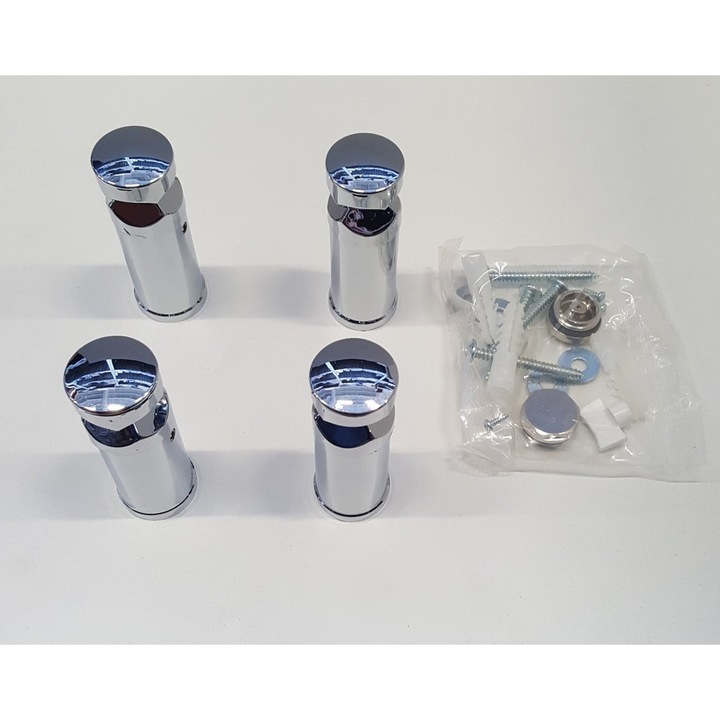 Suport montare sticla Aqualine ALYA, crom, 4 bucati