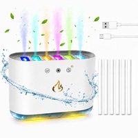 Umidificator de Aer Ultrasonic GIROMI®, Cu Aromaterapie, 900 ml, Ultra Silentios, Lumina Ambientala LED 7 Culori cu Adaptare Sonora Pentru Casa si Birou, Timer, Oprire Automata, USB-C, Alb