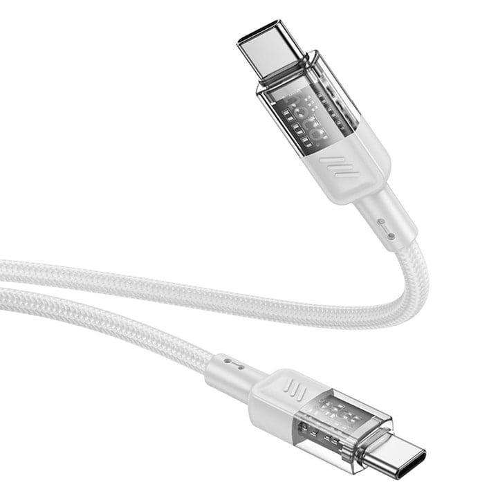 Selani Hoco Premium USB-C - Lightning kábel, PD27W, QC3.0, Crystal, 1.2m, szürke