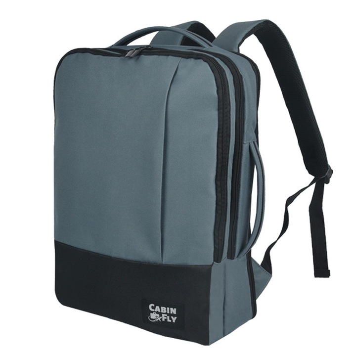 Rucsac pentru calatorii, CabinFly, Bellanca, poliester, Albastru, 40x30x10cm, extensibil pana la 40x30x15 cm