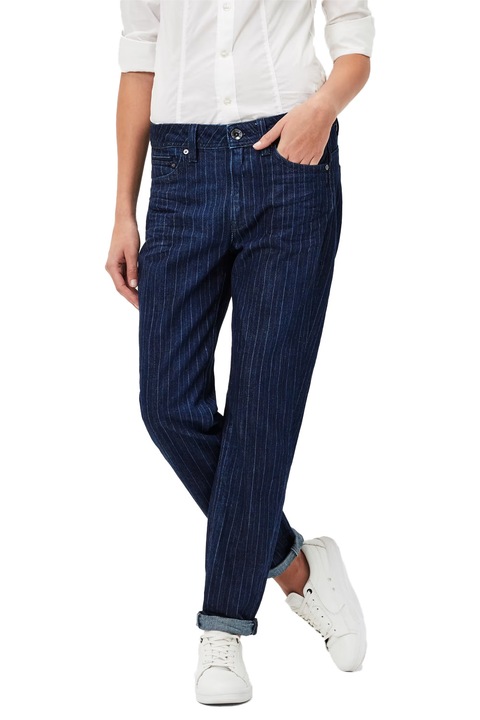 Blugi de dama G-Star RAW Midge Saddle Boyfriend 7212455 16113-39, talie medie, picior slim, dungi, W26-L32, bleumarin
