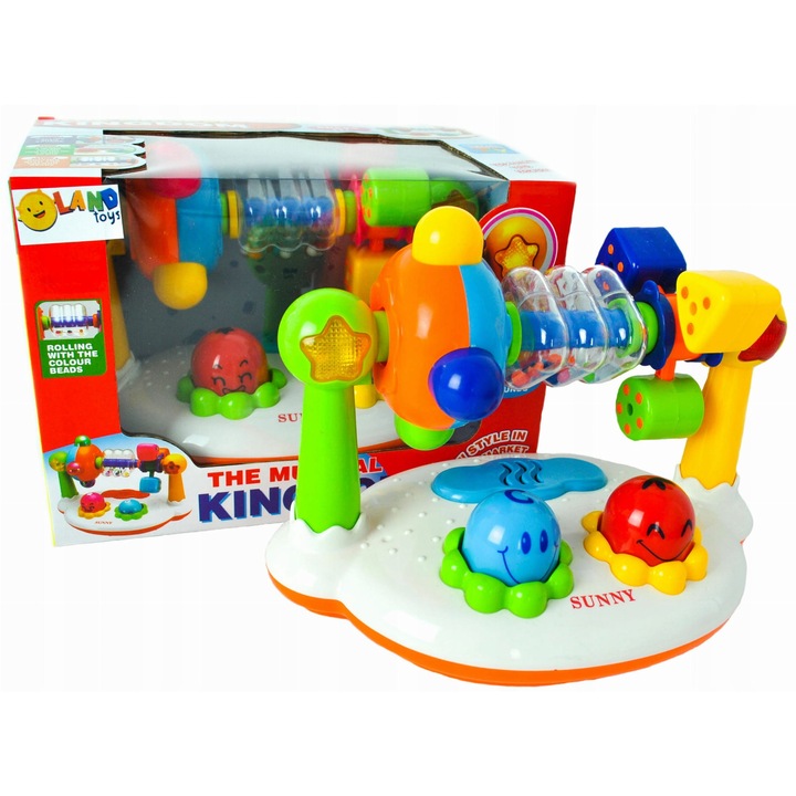 Музикално кралство за деца, LandToys, Многоцветно, 22x13x16см, Дрънкалки със светлини и звуци
