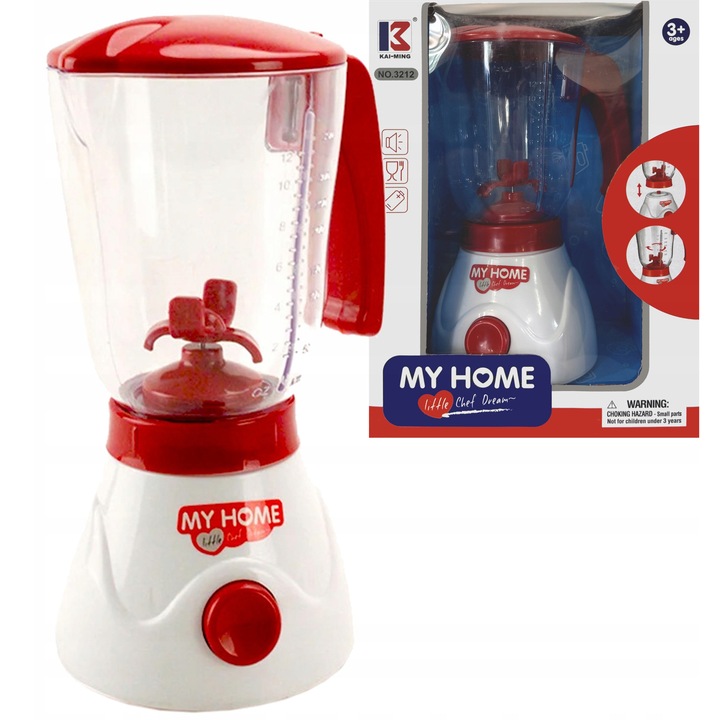 Gyerek turmixgép, LandToys, turmixgép készlet, fehér-piros, 13x10x19.5cm