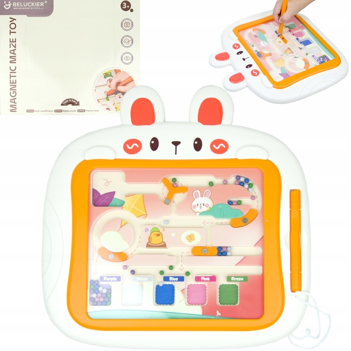 Дъска, LandToys, магнитна, лабиринт със заек, многоцветна, 29x2x28,5см, комплект с магнитен стилус