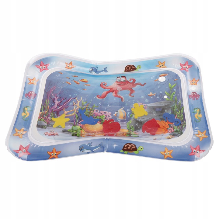 Сензорно килимче за бебета, LandToys, с плаващи животни, многоцветно, 66x50x7 см