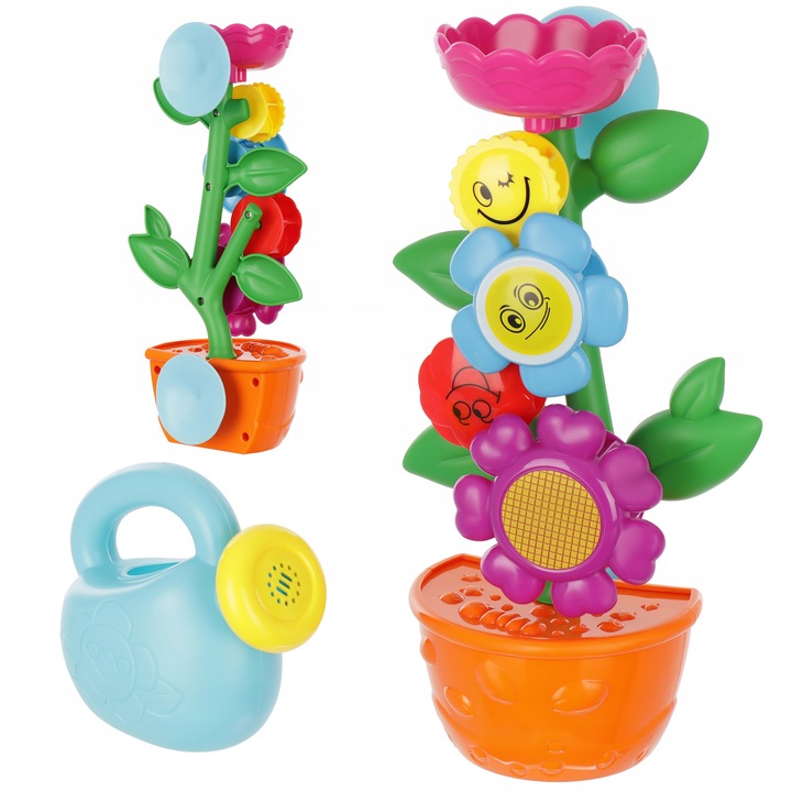 Играчка за вана, LandToys, комплект цветя с чаша, многоцветна, 15x9x26см