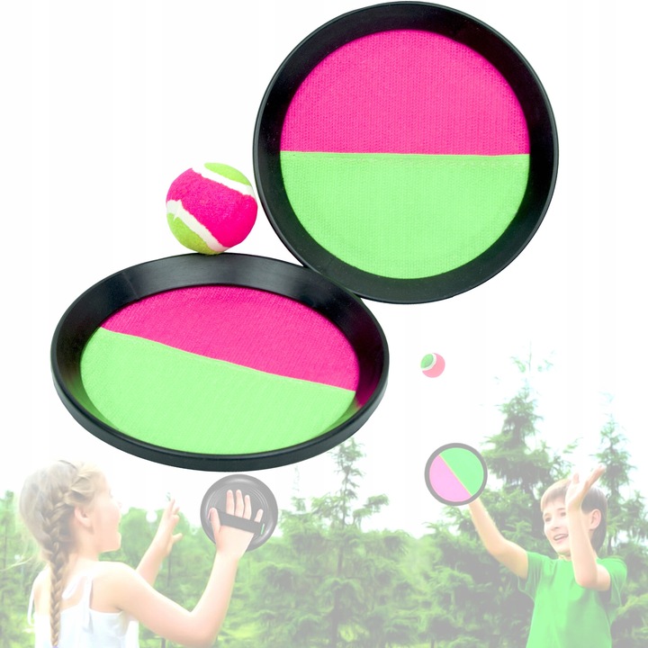 Интерактивен детски комплект за игри, LandToys, 2 лопатки с топка, многоцветни, 15,5 см x 7 см