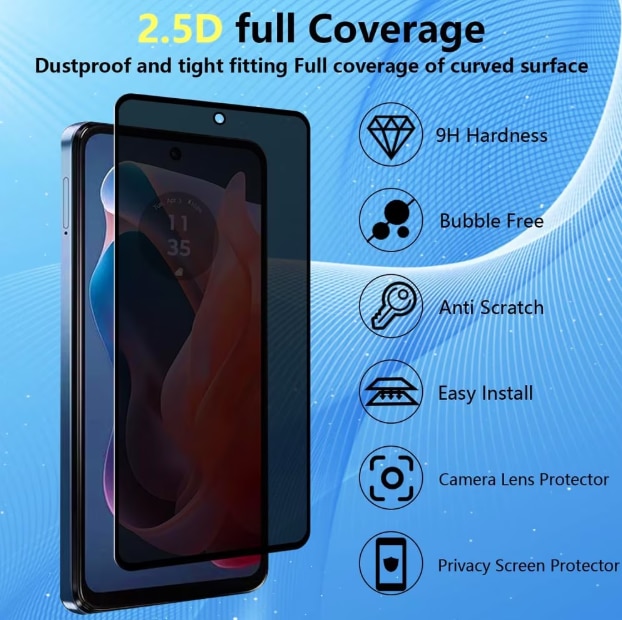 Folie sticla Privacy compatibila cu Samsung Galaxy A56 5G, Full Glue, Sticla Securizata, Anti-Spy, Claritate HD, Aplicare Usoara, Negru