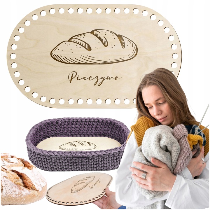 Baza ovala din placaj pentru cos, SMX Design, 16x27cm, cu gravura