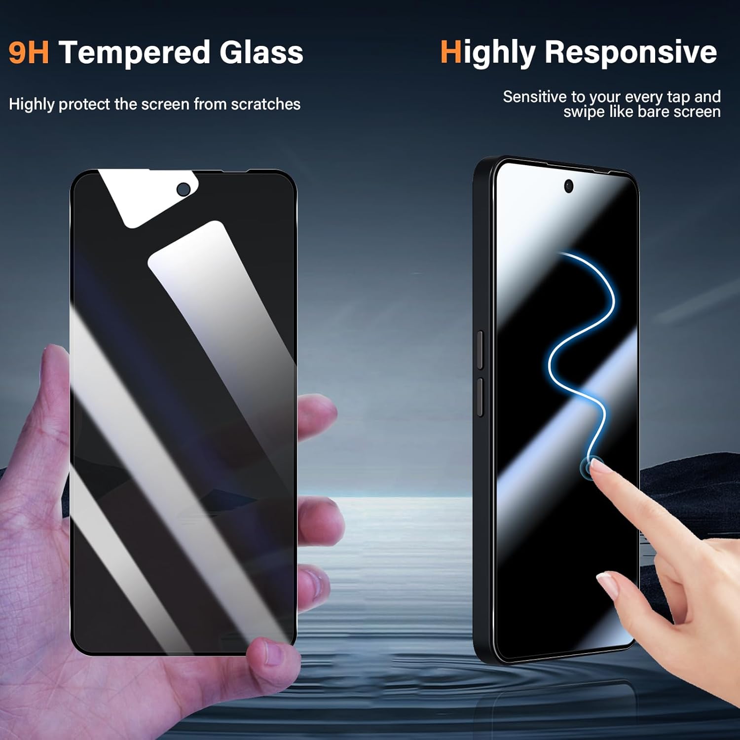 Folie sticla Privacy compatibila cu Nothing Phone 3a, Full Glue, Sticla Securizata, Anti-Spy, Claritate HD, Aplicare Usoara, Negru