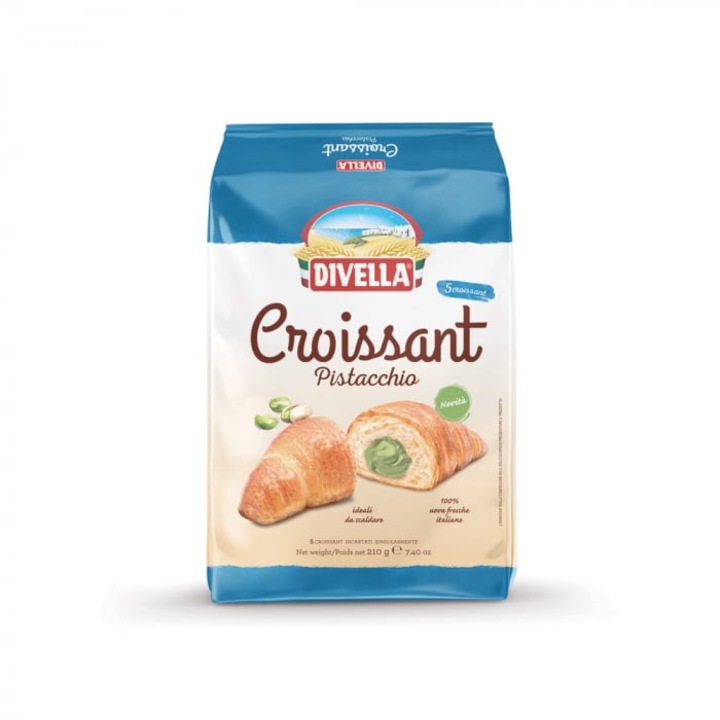 Croissant Divella cu fistic, 5 bucati, 210 g
