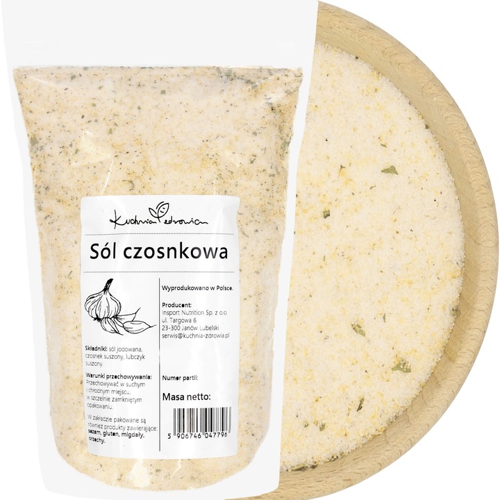 Sare cu usturoi 250 g condiment pentru gatit, cu usturoi uscat si leustean