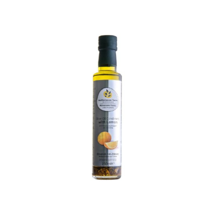 Ulei de Masline ExtraVirgin, Mediterranean Tastes by Savouidakis Infuzat cu Lamaie, Masline 100% Koroneiki de Standarde Inalte, Aciditate sub 0.8%, Presat la Rece, 0.25L