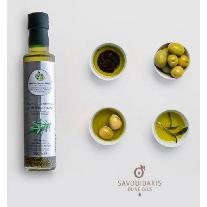 Oferta, 3x Ulei de Masline ExtraVirgin, Mediterranean Tastes by Savouidakis Infuzat cu Oregano, Rozmarin si Cimbru, Masline 100% Koroneiki de Standarde Inalte, Aciditate sub 0.8%, Presat la Rece, 0.25L